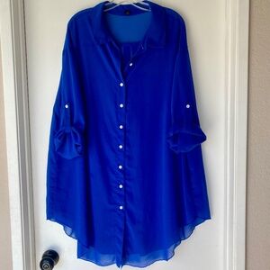 SHEIN Essnce Drop Shoulder Sheer Shirt